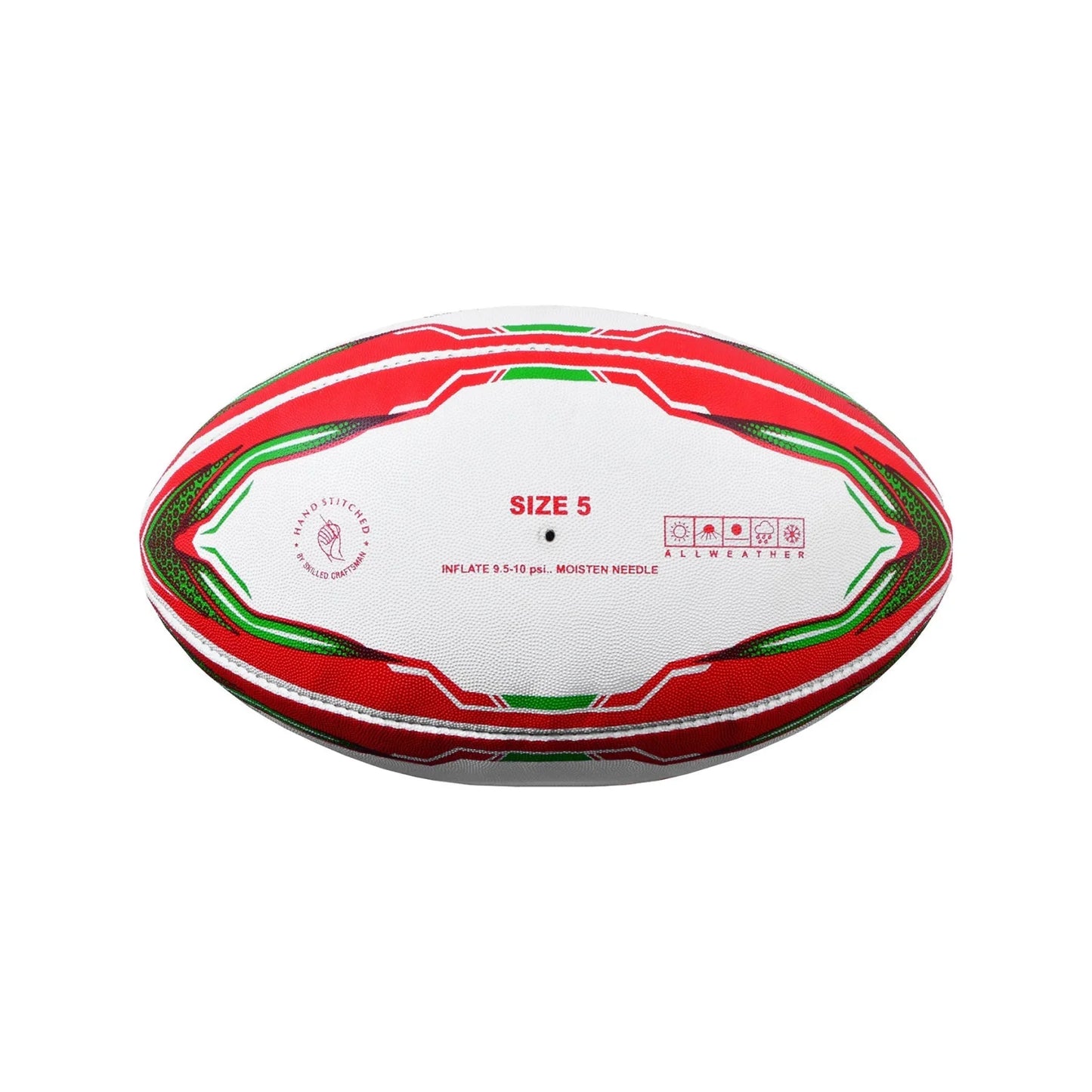 MAR-437D | Match Pro Red/Green Rugby Training Ball - Size 5 - Small Accessories