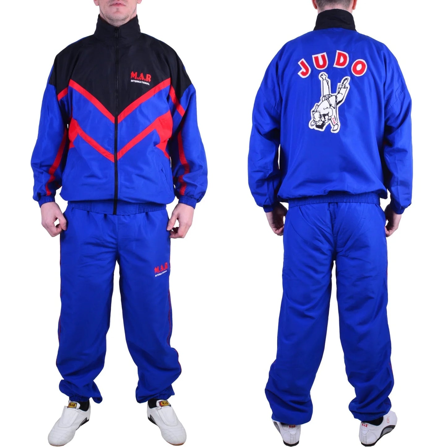 MAR-443 | Blue Black & Red Judo Vintage Styled Tracksuit - Uniforms