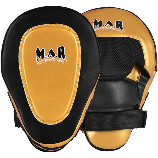 MAR-445C | Gold & Black Curved Focus Mitts - Focus Mitts