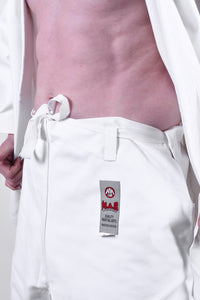 MAR-013A | White Karate Competition Uniform - European Style (12oz Canvas Fabric)