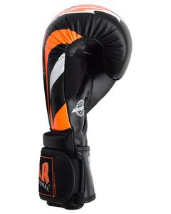 MAR-118C | Orange & Black Tiger Print Boxing & Kickboxing Gloves