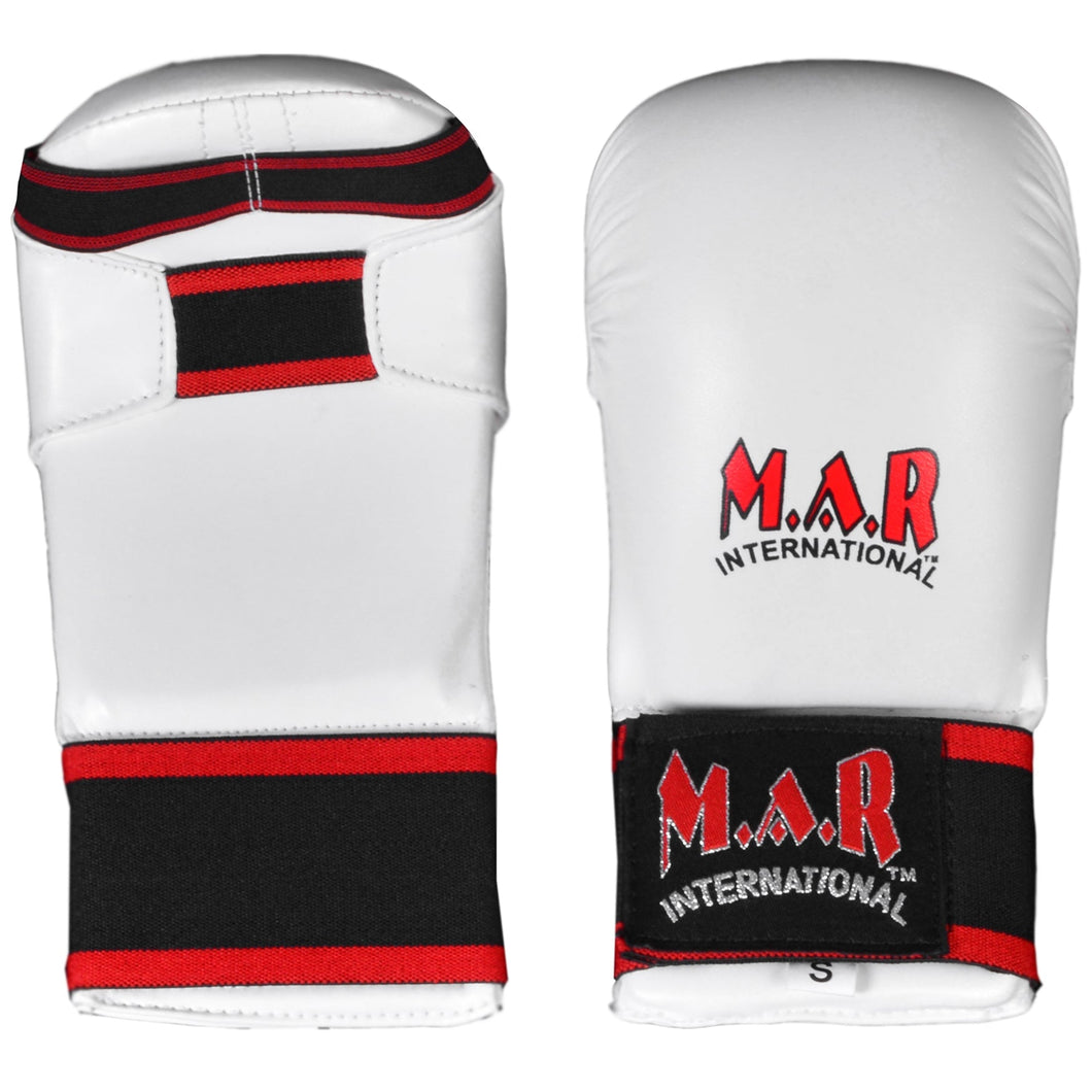 MAR-142C | White Karate Gloves w/ Moulded Padding