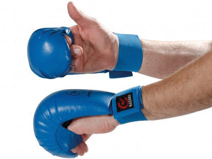 MAR-143E | WKF Approved Blue Karate Mitts