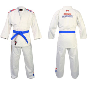 MAR-027 | White Great Britain Styled Judo/Jiu-Jitsu Competition Uniform + FREE BELT