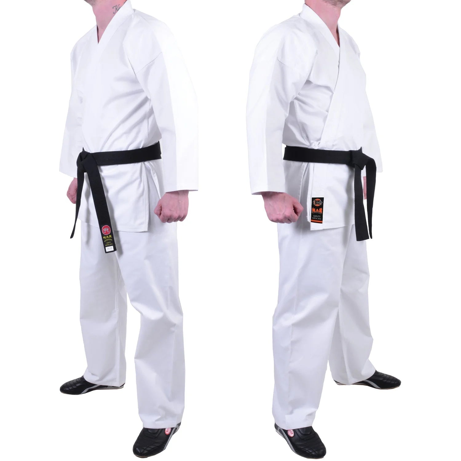 MAR-001A | Traditional White Karate Student Uniform Gi (7.5oz Fabric) + FREE BELT - Uniforms