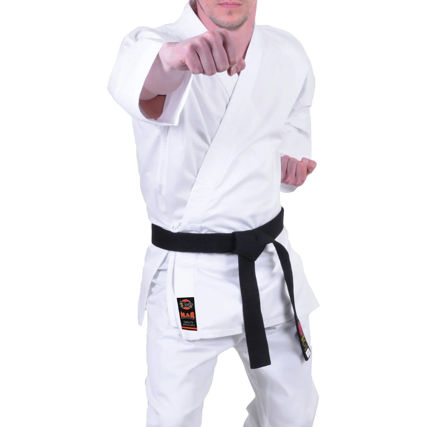 MAR-001A | Traditional White Karate Student Uniform Gi (7.5oz Fabric) + FREE BELT - Uniforms