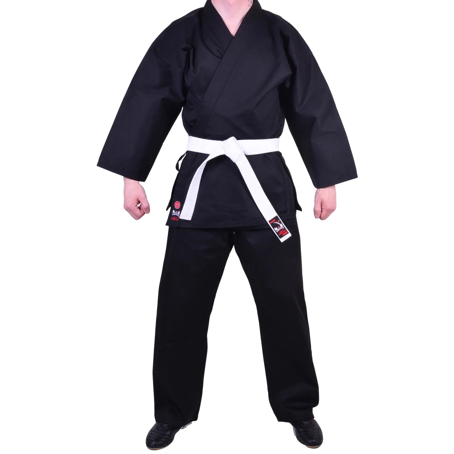 MAR-004B | Black Karate Student Uniform Gi (8.5oz Fabric) + FREE BELT - Uniforms