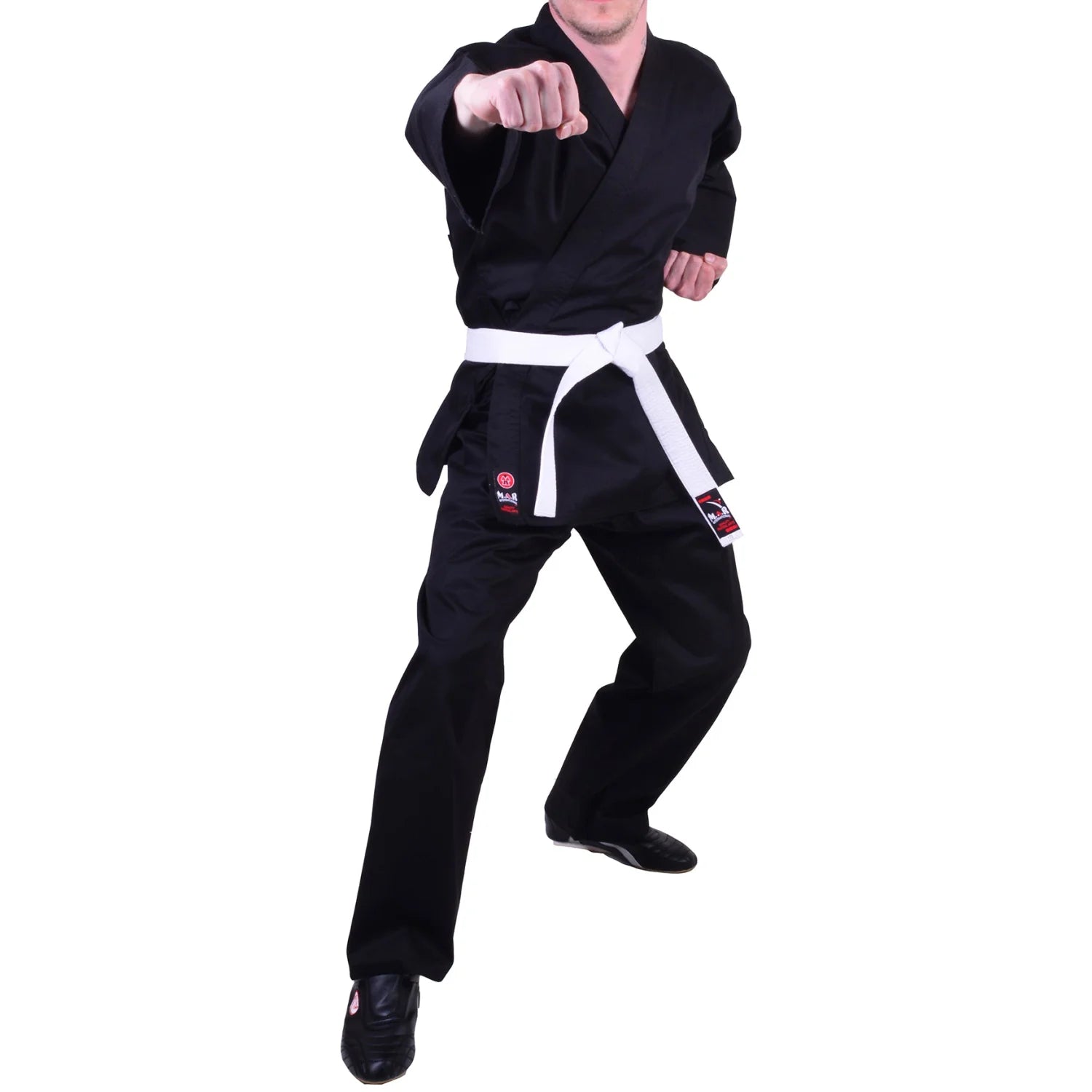 MAR-004B | Black Karate Student Uniform Gi (8.5oz Fabric) + FREE BELT - Uniforms