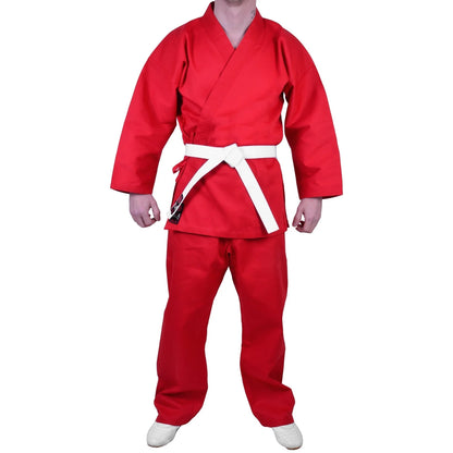 MAR-005A | Red Karate Student Uniform Gi (8oz Fabric) + FREE BELT - Uniforms