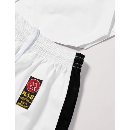 MAR-006 | White Karate & Freestyle Uniform w/ Black Trim (8oz Fabric) - Uniforms