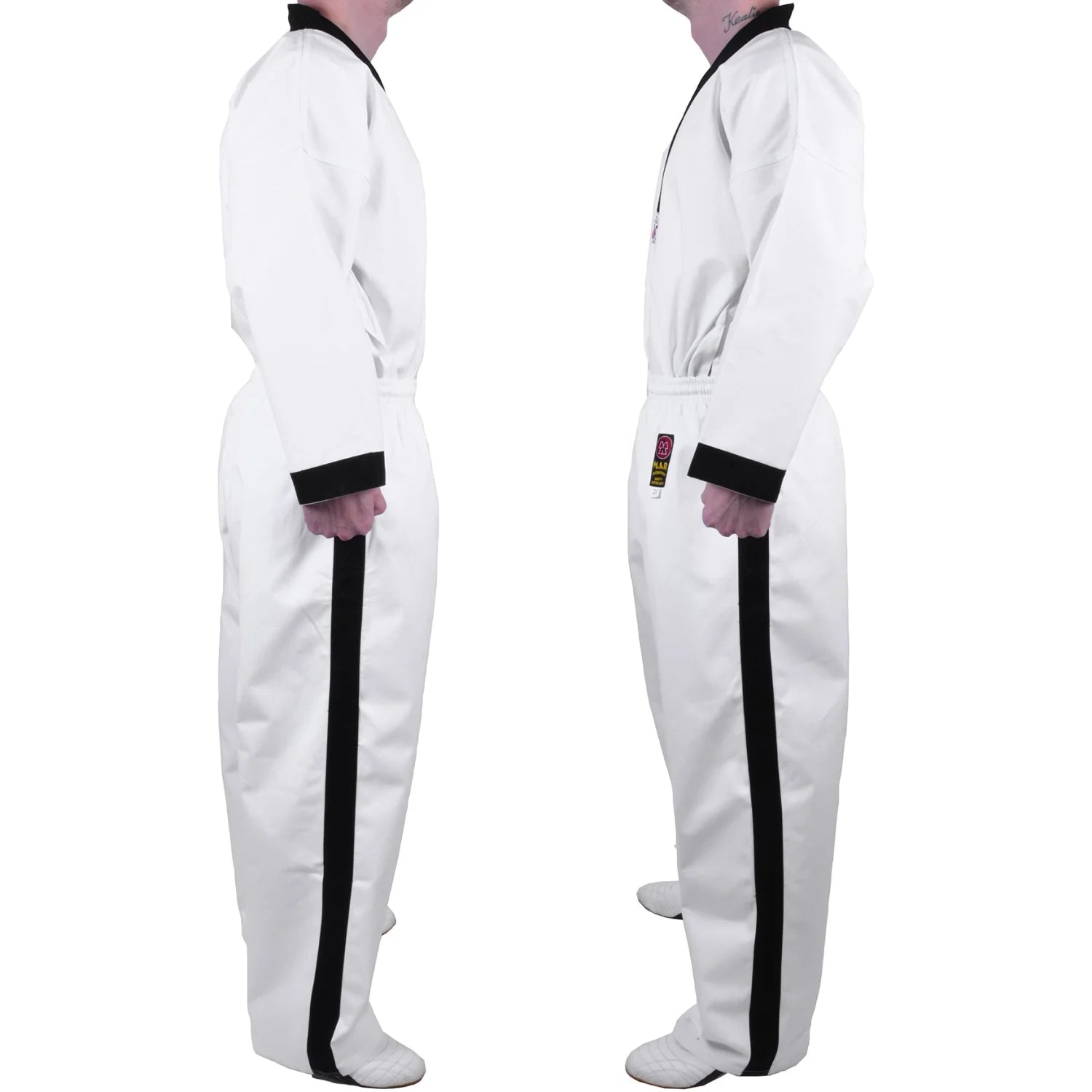 MAR-006 | White Karate & Freestyle Uniform w/ Black Trim (8oz Fabric) - Uniforms