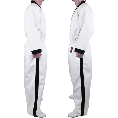 MAR-006 | White Karate & Freestyle Uniform w/ Black Trim (8oz Fabric) - Uniforms