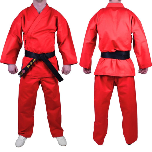 MAR-018 | Red Karate Tournament Heavyweight Uniform (14oz Canvas Fabric) - Uniforms