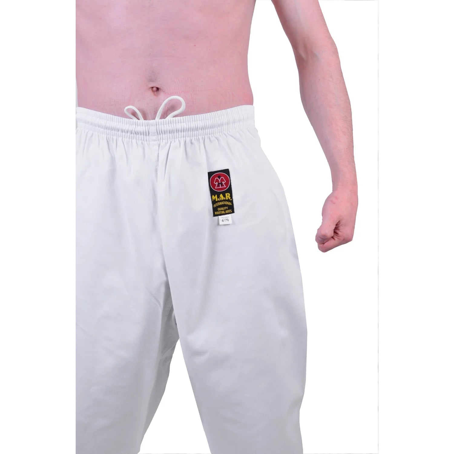 MAR-020A | 8oz White Traditional Karate Trousers - Trousers