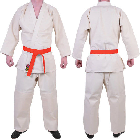 MAR-021 | Lightweight unbleached Judo Uniform For Beginner Students + FREE BELT - Uniforms