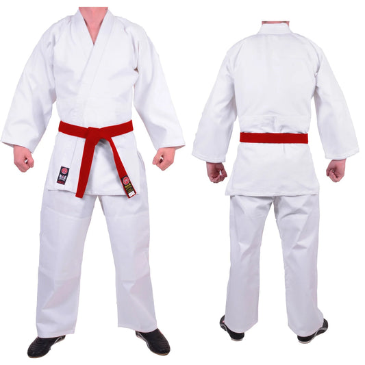 MAR-023 | White Lightweight Judo/Jiu-Jitsu Uniform for Beginner Students + FREE BELT - Uniforms