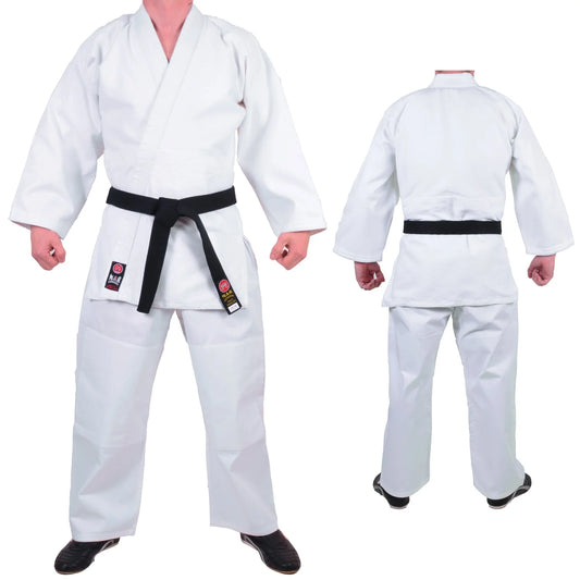 MAR-025 | Mediumweight White Judo/Jiu-Jitsu Uniform For Intermediate Students + FREE BELT - Uniforms