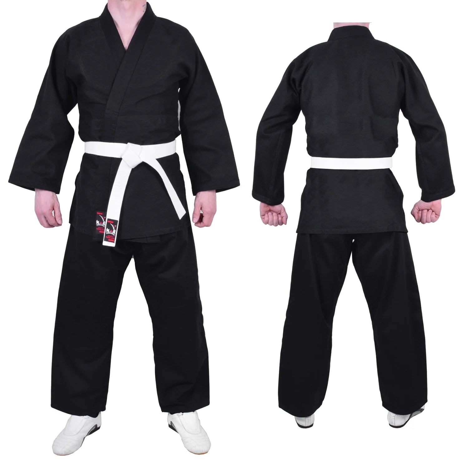 MAR-026B | Mediumweight Black Judo Uniform For Intermediate Students + FREE BELT - Uniforms