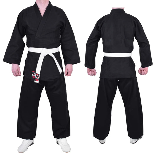 MAR-026B | Mediumweight Black Judo Uniform For Intermediate Students + FREE BELT - Uniforms