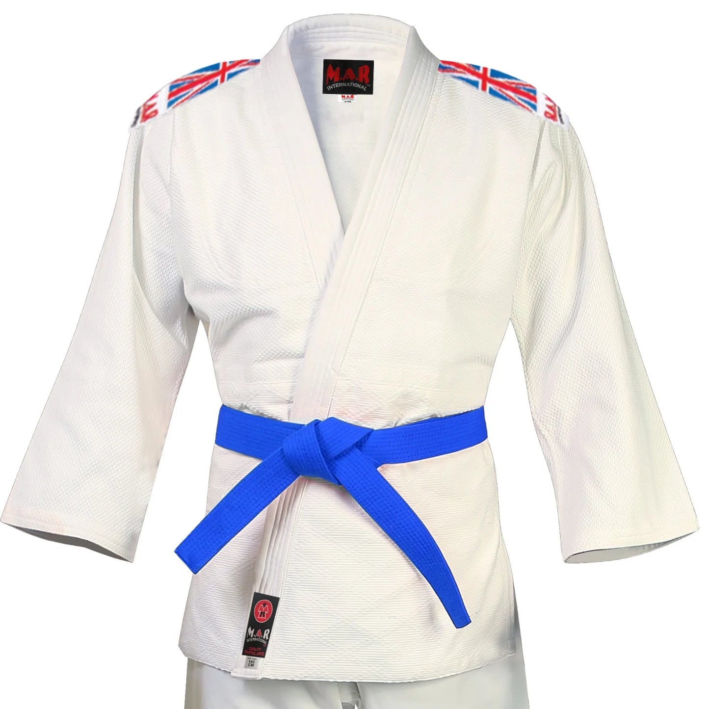 MAR-027 | White Great Britain Styled Judo/Jiu-Jitsu Competition Uniform + FREE BELT - Uniforms