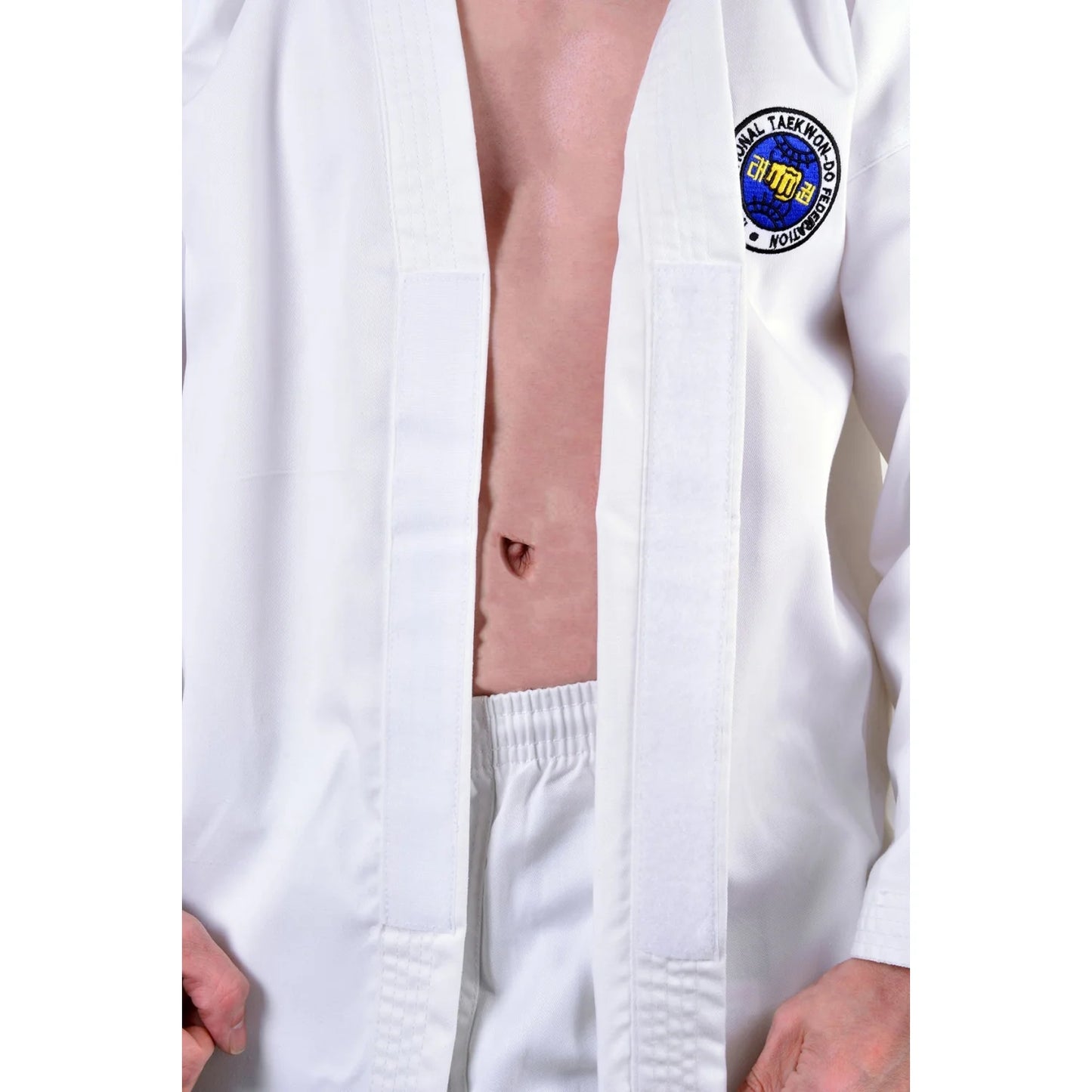 MAR-039 | White ITF Taekwondo Student Uniform + FREE BELT - Uniforms