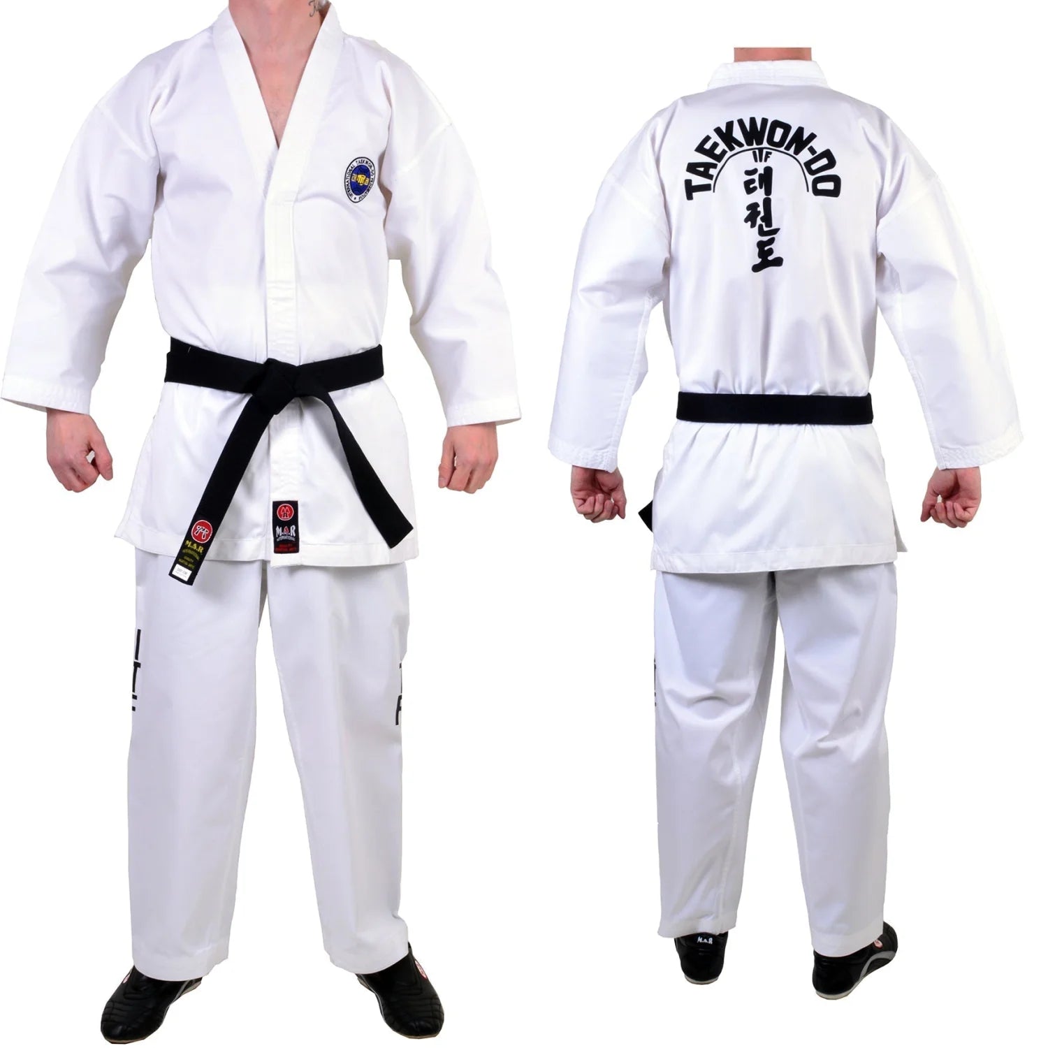 MAR-039 | White ITF Taekwondo Student Uniform + FREE BELT - Uniforms