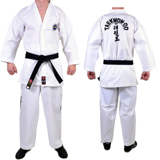 MAR-039 | White ITF Taekwondo Student Uniform + FREE BELT - Uniforms