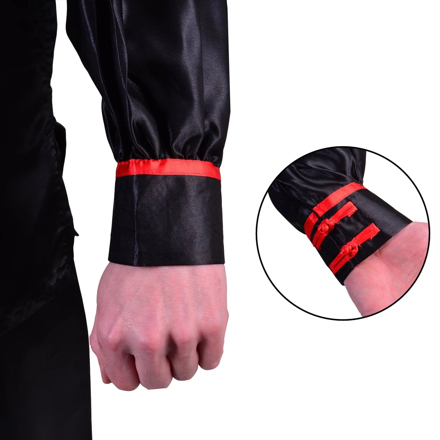 MAR-046B | Black Kung-Fu Wushu Uniform w/ Red Piping - Uniforms