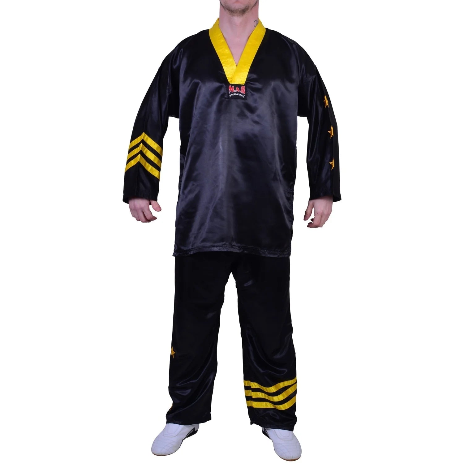 MAR-053A | Black & Yellow Freestyle Uniform w/ Stripes/Stars - Uniforms