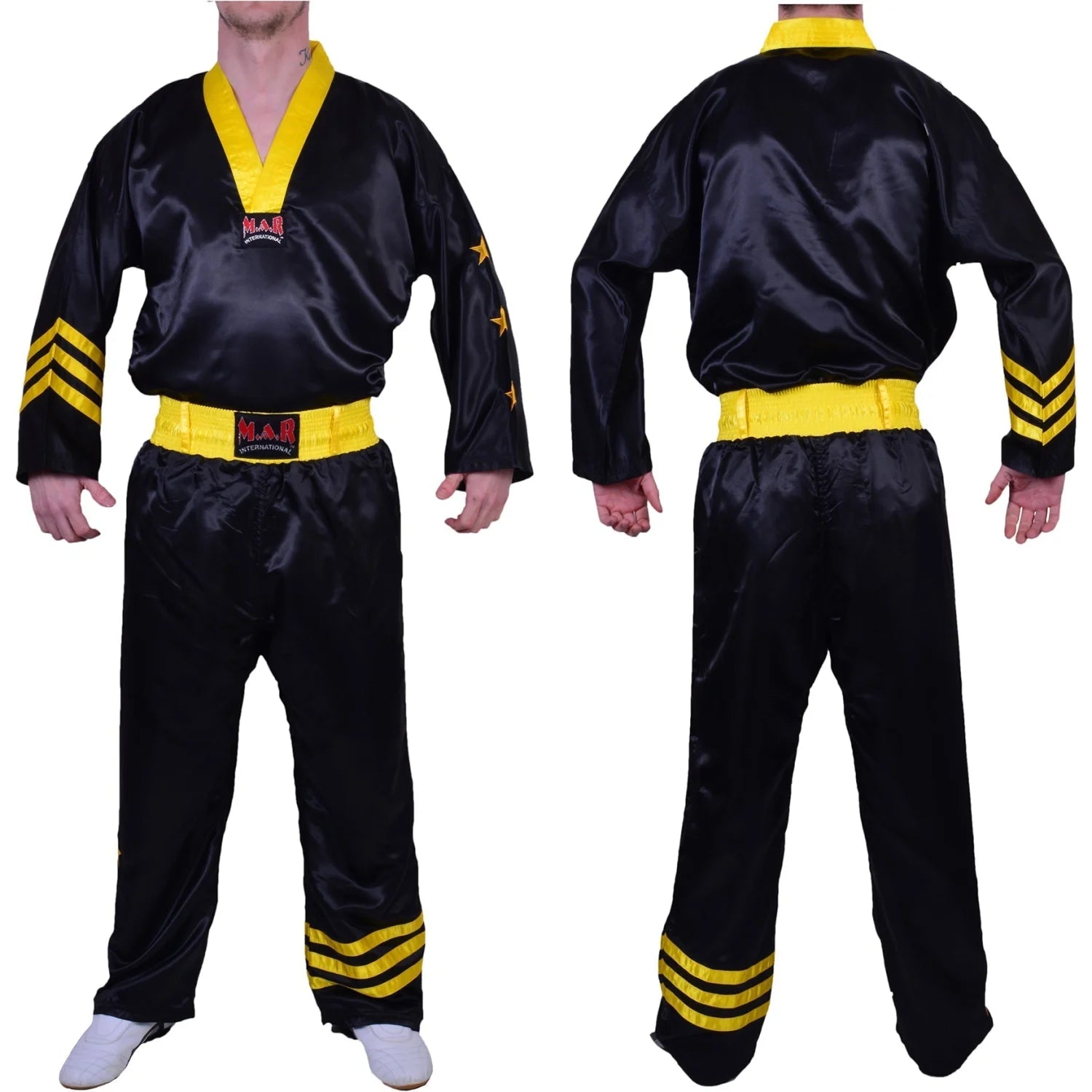 MAR-053A | Black & Yellow Freestyle Uniform w/ Stripes/Stars - Uniforms
