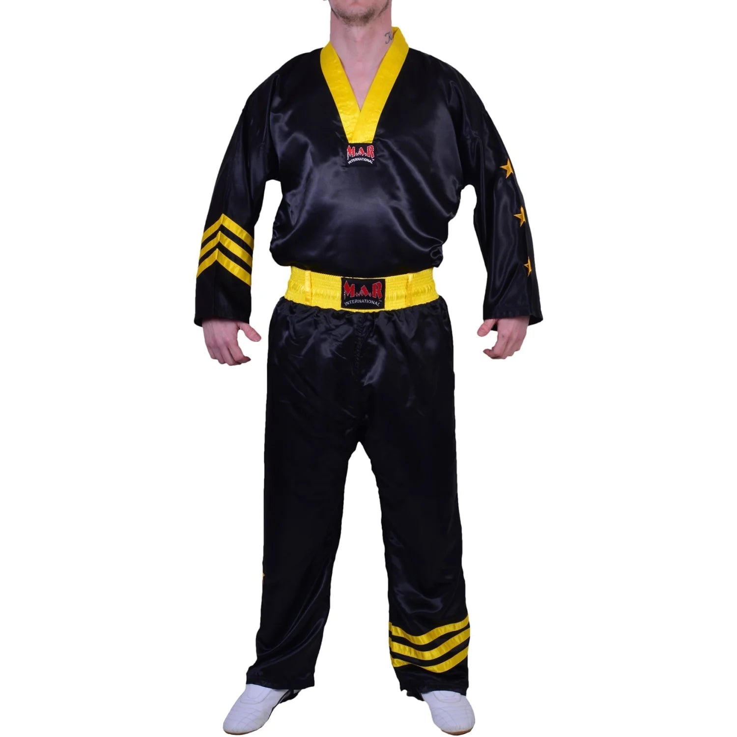 MAR-053A | Black & Yellow Freestyle Uniform w/ Stripes/Stars - Uniforms