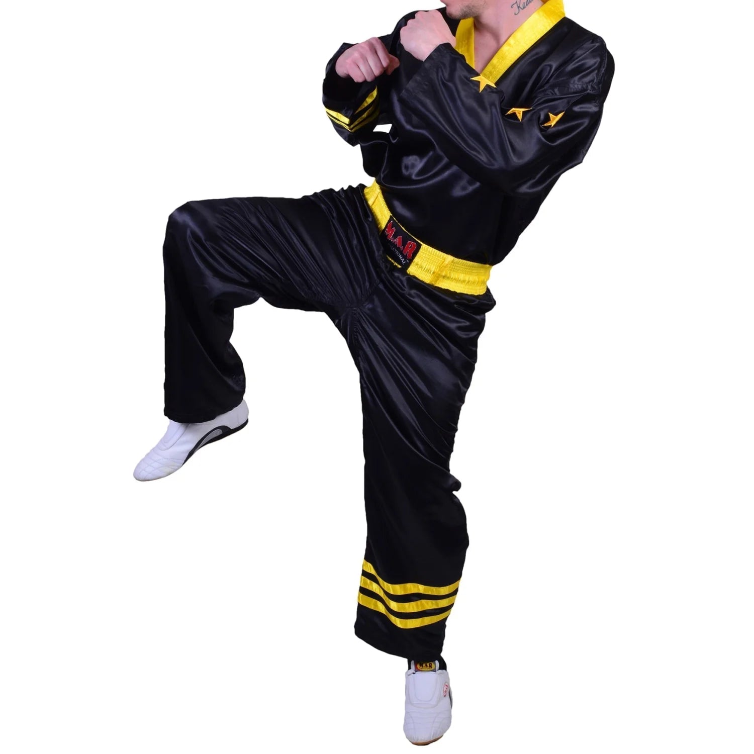 MAR-053A | Black & Yellow Freestyle Uniform w/ Stripes/Stars - Uniforms