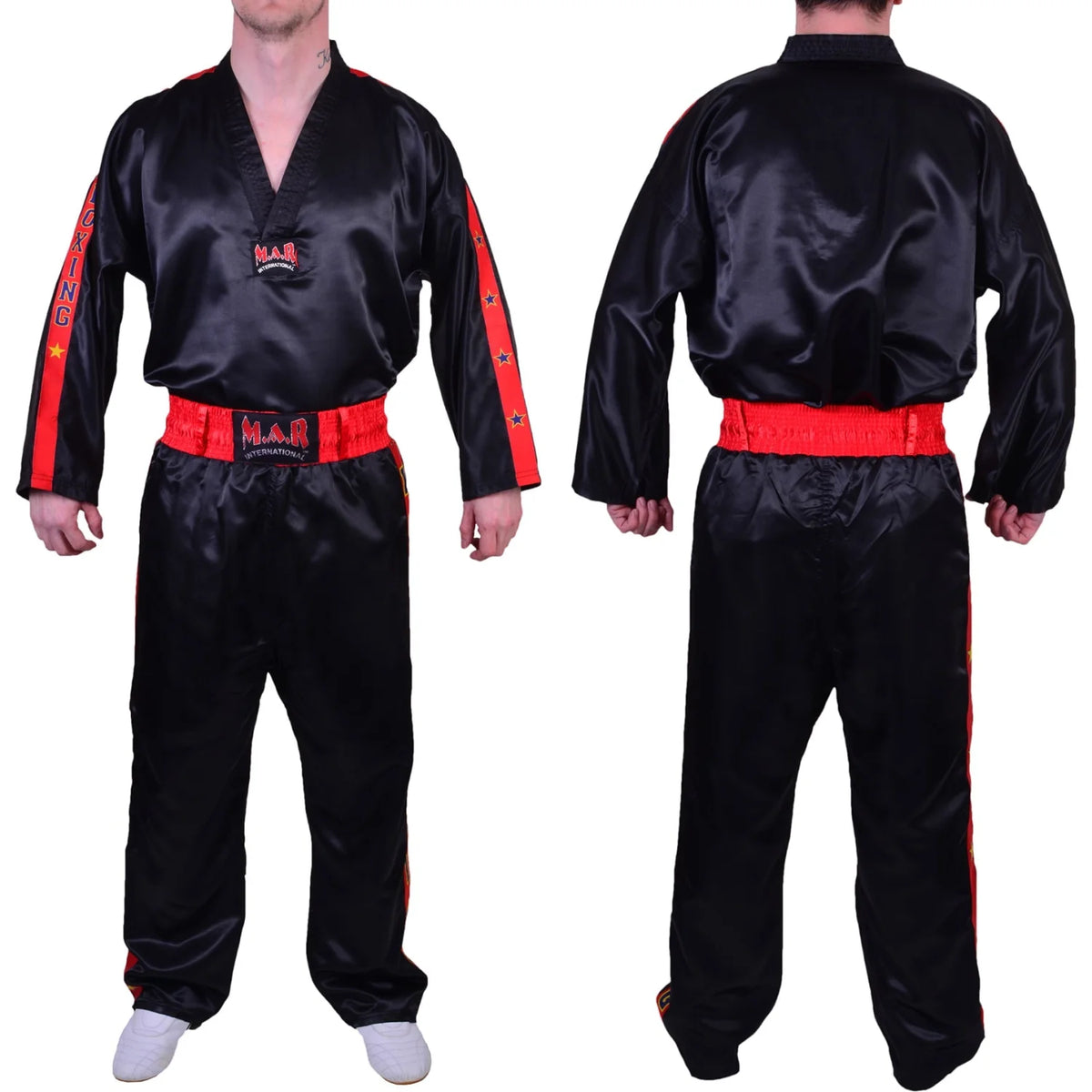 Kickboxing Outift Black Kickboxing Training Uniform with Drawstring Waist – MAR International