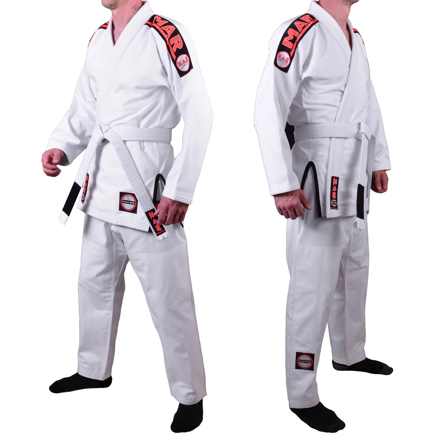 MAR-060B | White Brazilian Jiu-Jitsu Uniform - Uniforms