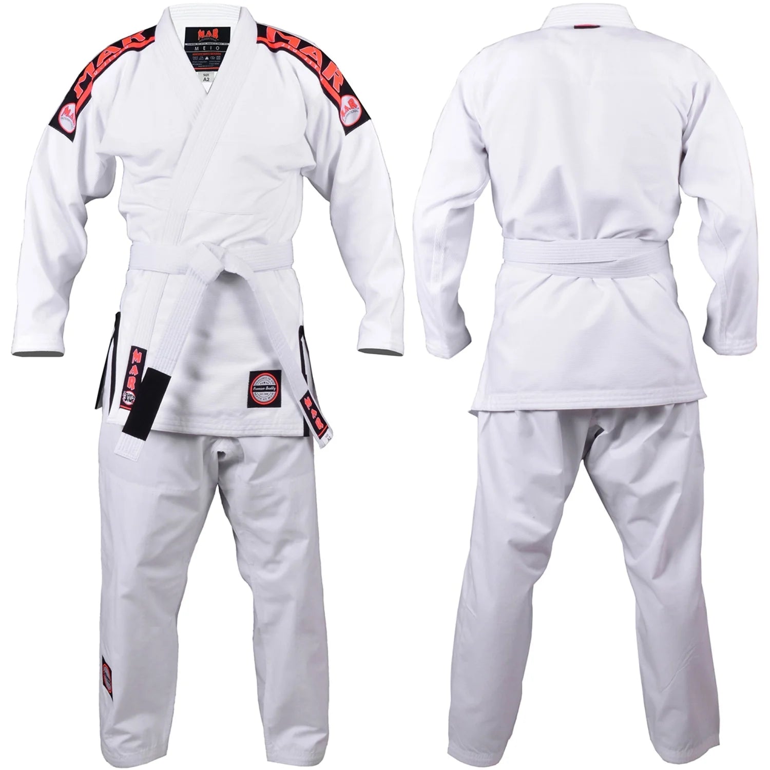 MAR-060B | White Brazilian Jiu-Jitsu Uniform - Uniforms