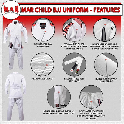 MAR-060B | White Brazilian Jiu-Jitsu Uniform - Uniforms