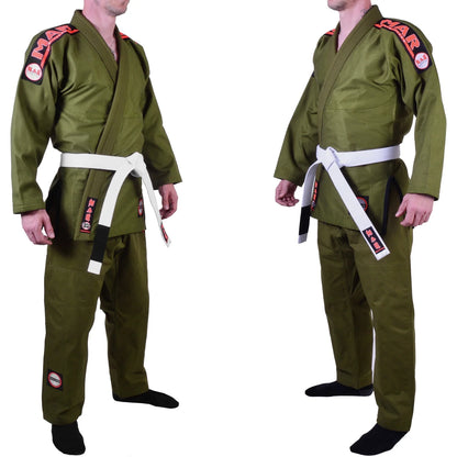 battle gear bjj Olive Green Brazilian Jiu-Jitsu Uniform with Drawstring Waist – MAR International