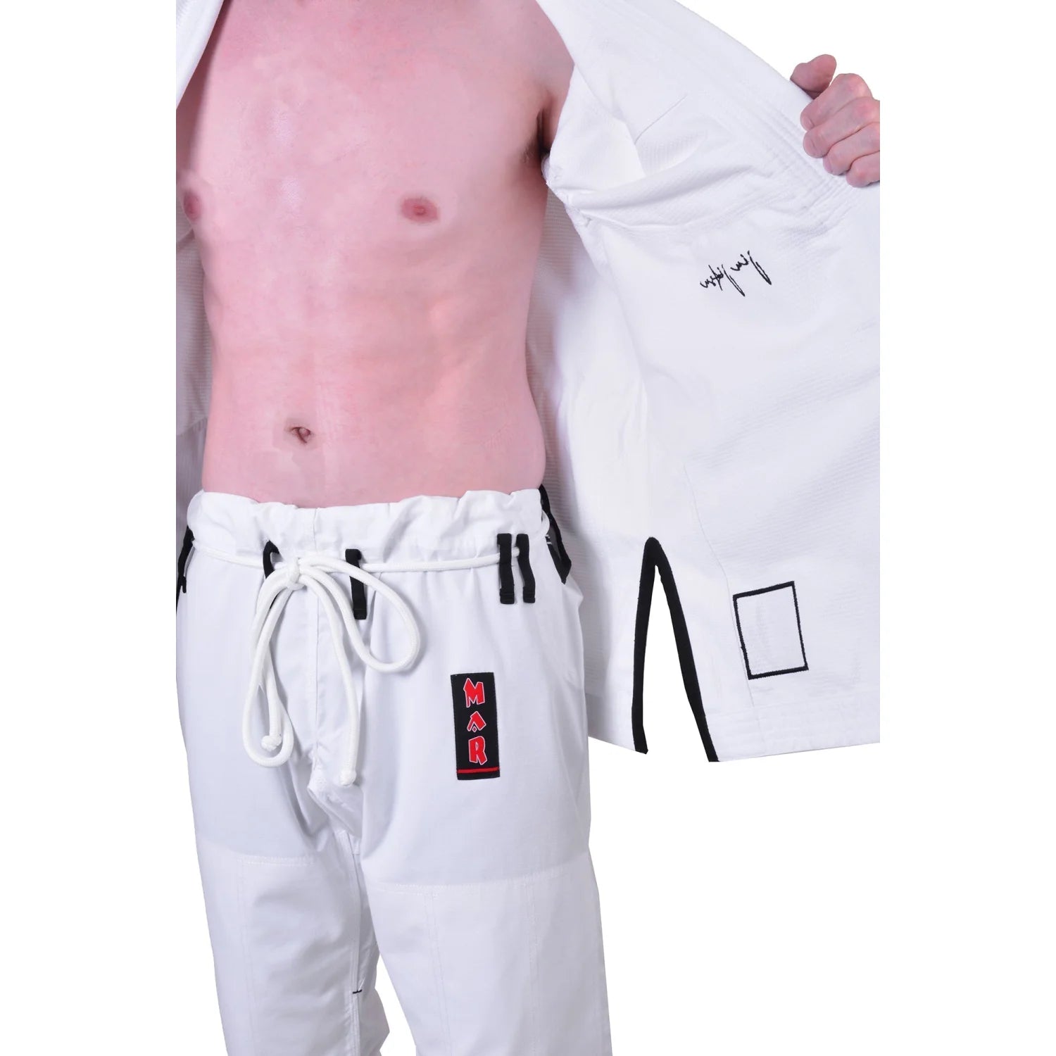 MAR-062B | White Brazilian Jiu-Jitsu Uniform - 480gsm - Uniforms