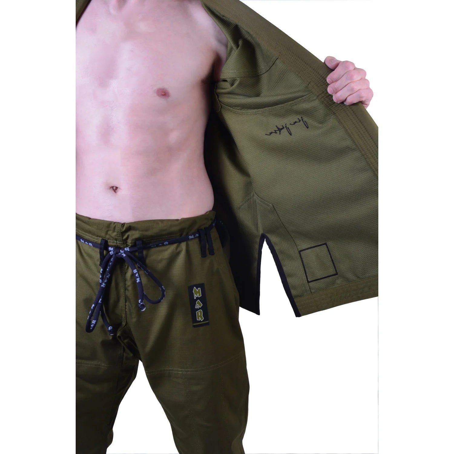 MAR-064D | Olive Green Brazilian Jiu-Jitsu Uniform - 480gsm - Uniforms