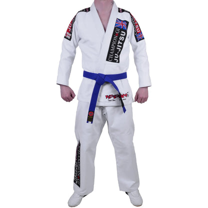 MAR-065 | White Designer Jiu-Jitsu Training & Competition Uniform - Uniforms
