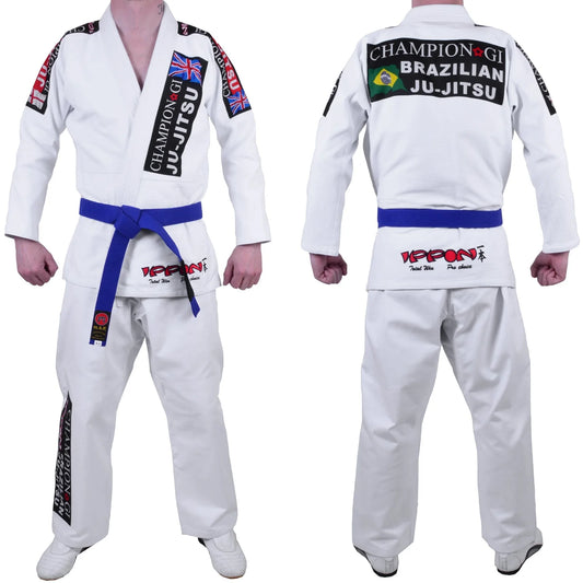 MAR-065 | White Designer Jiu-Jitsu Training & Competition Uniform - Uniforms