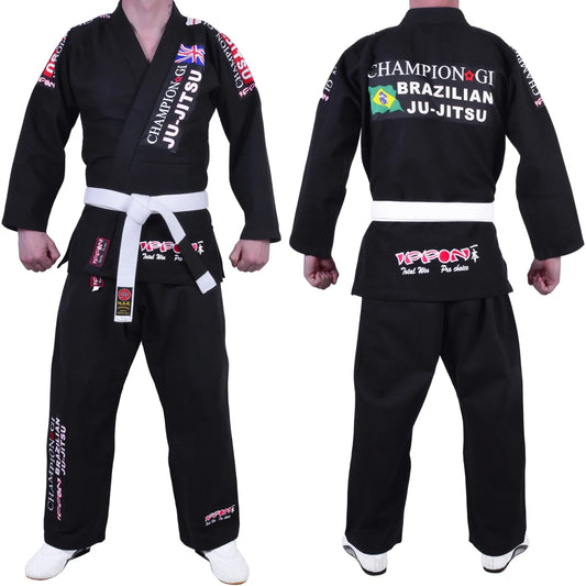 MAR-066 | Black Designer Jiu-Jitsu Training & Competition Uniform - Uniforms