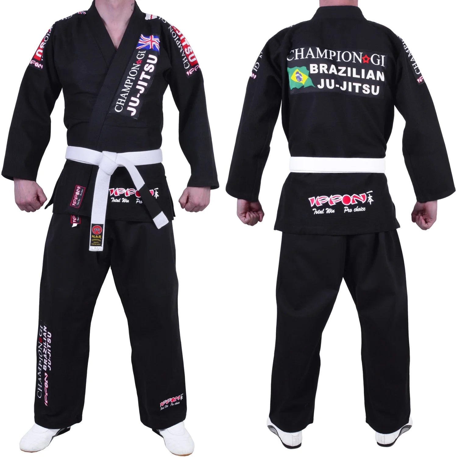 MAR-066 | Black Designer Jiu-Jitsu Training & Competition Uniform - Uniforms