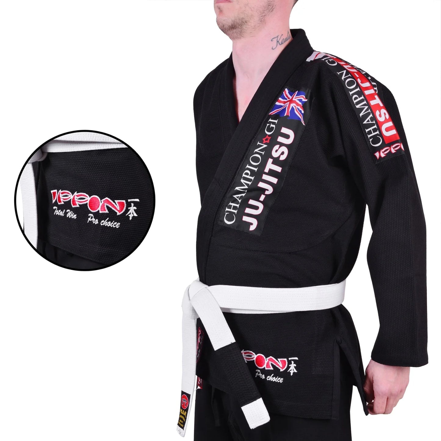 MAR-066 | Black Designer Jiu-Jitsu Training & Competition Uniform - Uniforms