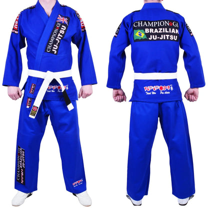 MAR-067 | Blue Designer Jiu-Jitsu Training & Competition Uniform - Uniforms