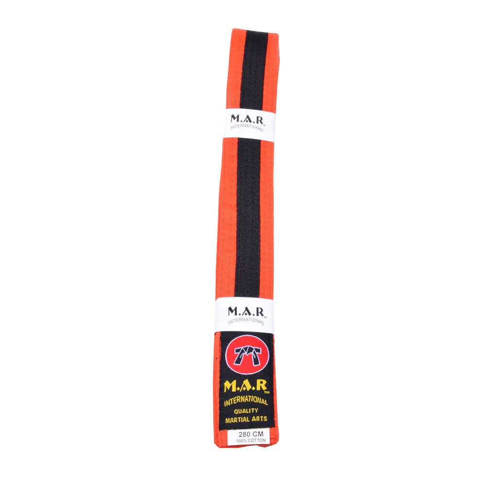 MAR-078 | Coloured Grading Belt - Wholesale / A: Orange & Black / 250cm - Belts
