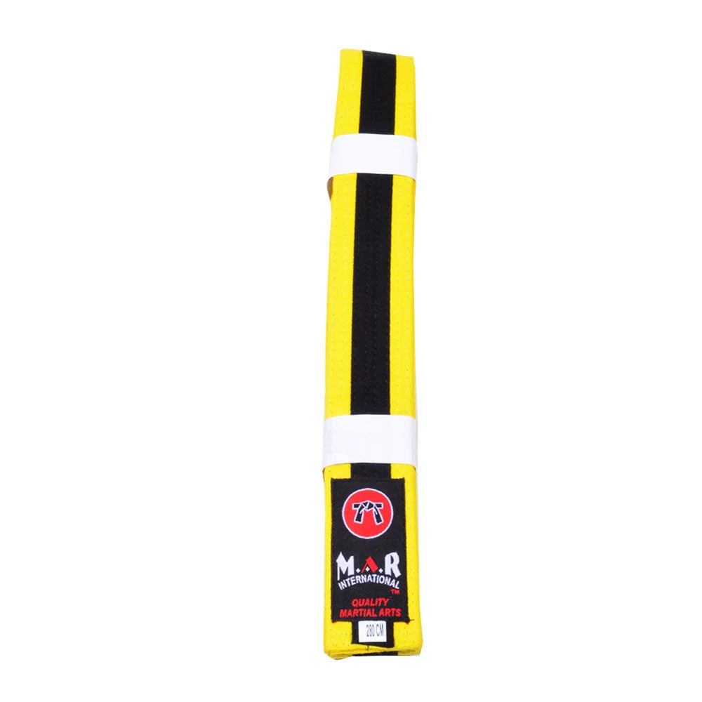 MAR-078 | Coloured Grading Belt - Wholesale / C: Yellow & Black / 250cm - Belts