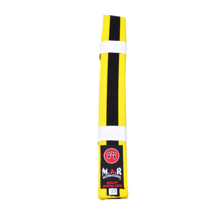 MAR-078 | Coloured Grading Belt - Wholesale / C: Yellow & Black / 250cm - Belts