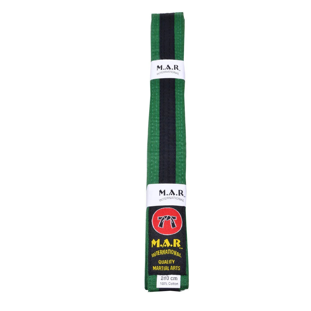 MAR-078 | Coloured Grading Belt - Wholesale / D: Green & Black / 250cm - Belts
