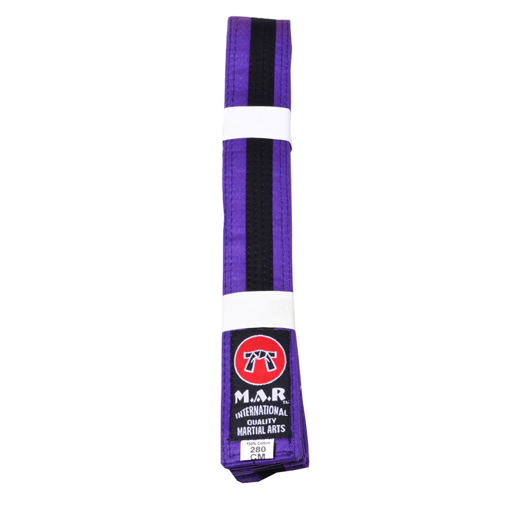 MAR-078 | Coloured Grading Belt - Wholesale / E: Purple & Black / 250cm - Belts